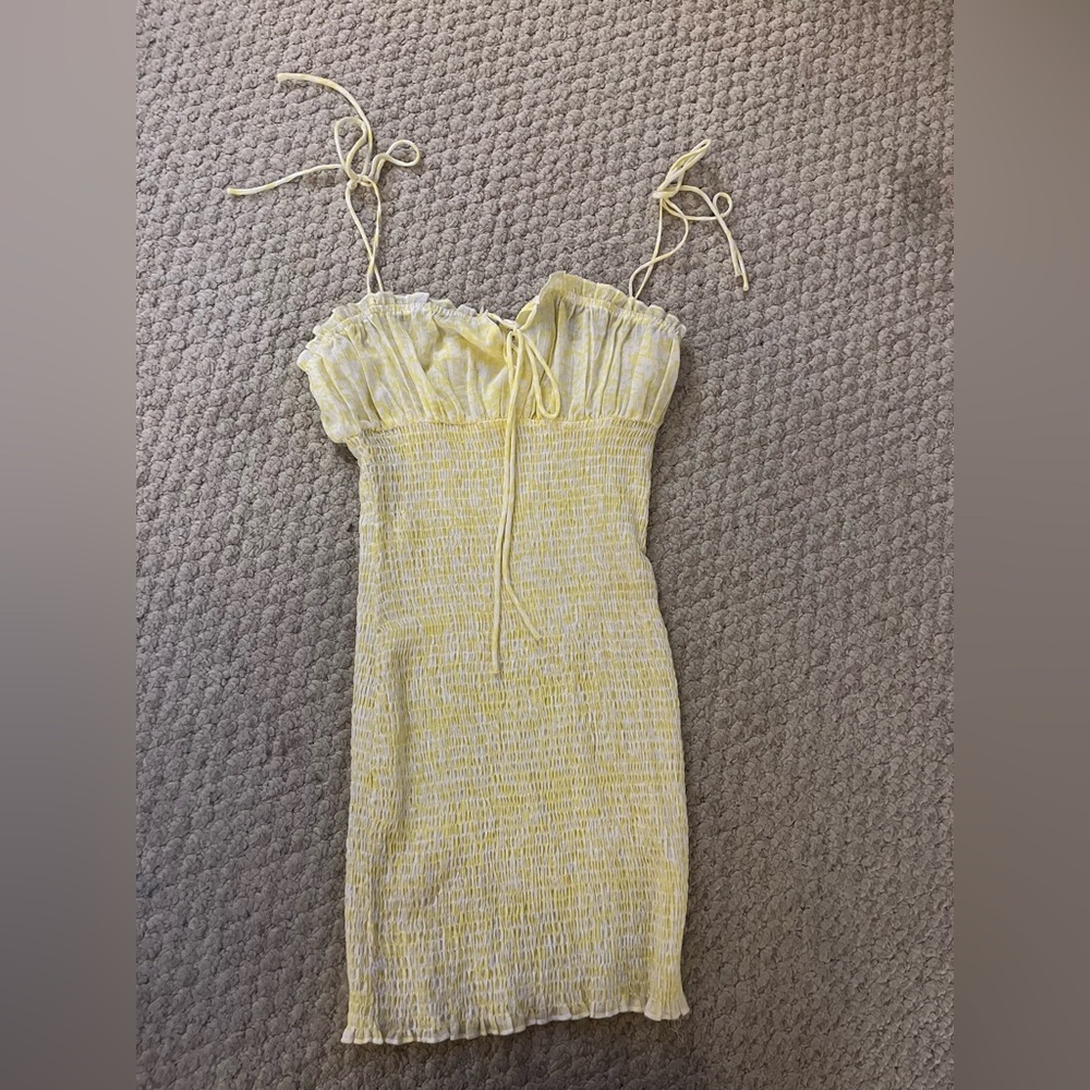 Princess Polly - Ruched Yellow Mini Dress